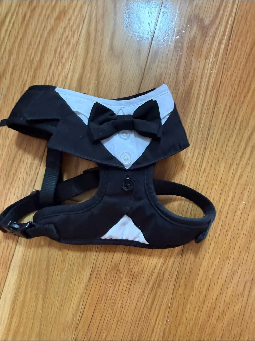 Small Dog Black Tuxedo Bow Tie Pet Harness Vest